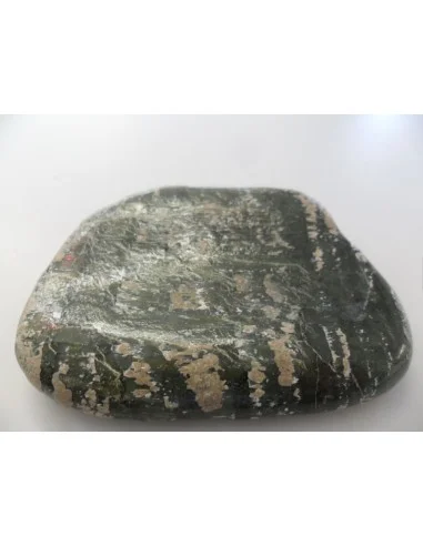 Grand galet Serpentine oeil d'argent