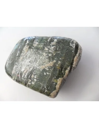 Galet Serpentine oeil d'argent 55mm