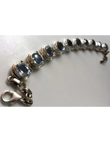 Topaze bleu bracelet argent