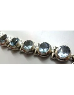 Topaze bleu bracelet argent