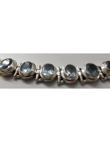 Topaze bleu bracelet argent