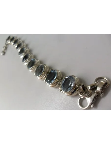 Topaze bleu bracelet argent Topaze bleu bracelet argent