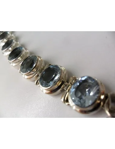 Topaze bleu bracelet argent