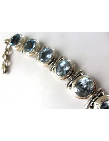 Topaze bleu bracelet argent