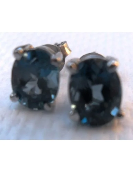 Tourmaline bleue boucles argent