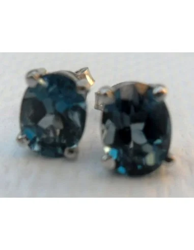Tourmaline bleue boucles argent