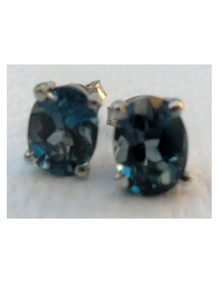 Tourmaline bleue boucles argent