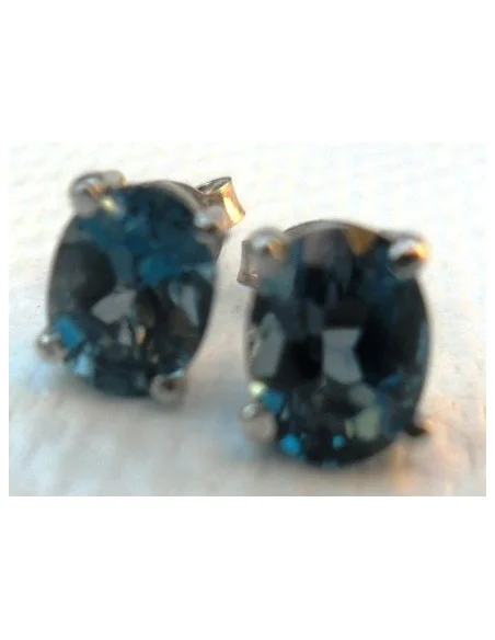 Tourmaline bleue boucles argent