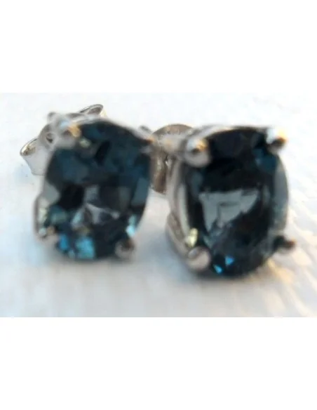 Tourmaline bleue boucles argent