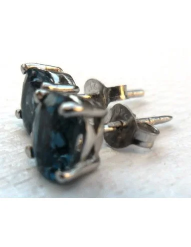 Tourmaline bleue boucles argent