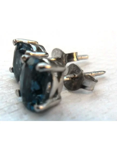 Tourmaline bleue boucles argent