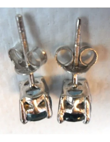 Tourmaline bleue boucles argent