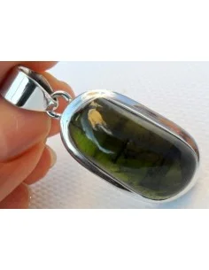 Tourmaline verte pendentif argent