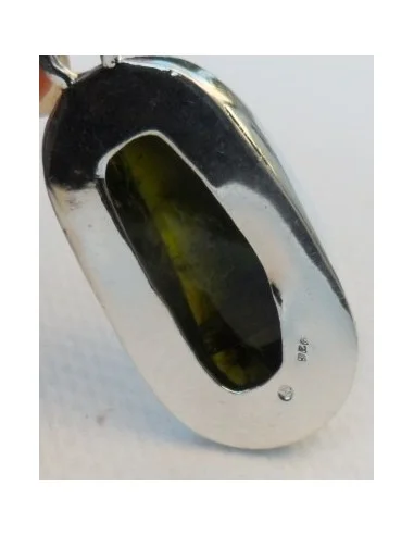 Tourmaline verte pendentif argent