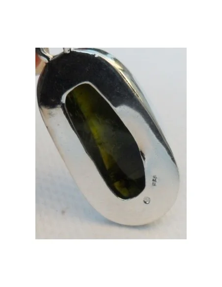 Tourmaline verte pendentif argent