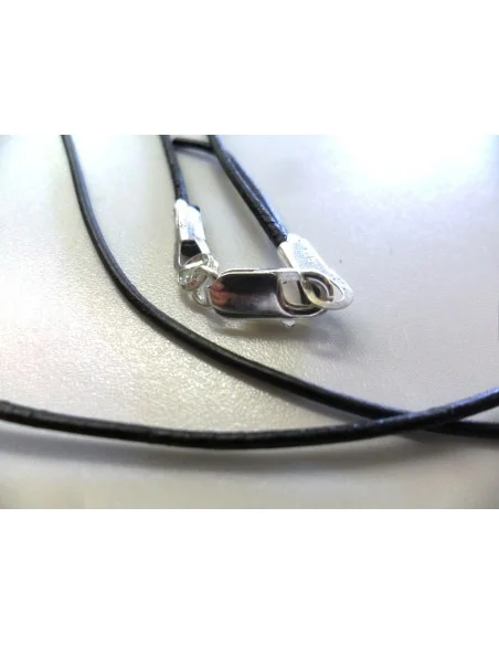 Cordon en cuir avec fermoir argent