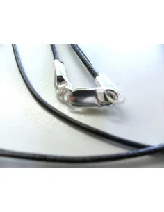 Cordon en cuir avec fermoir argent 2