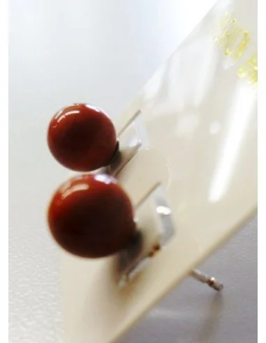 Jaspe rouge boucles 6mm