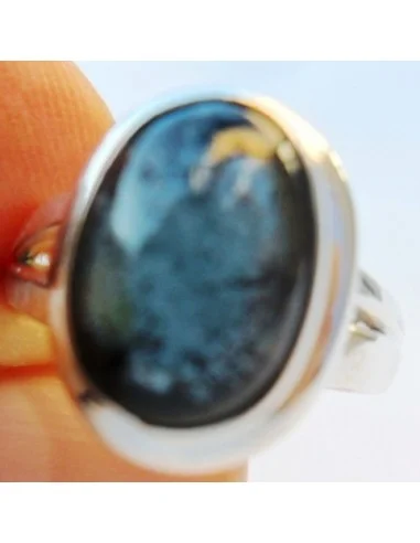 Indigolite, Tourmaline bleue bague argent