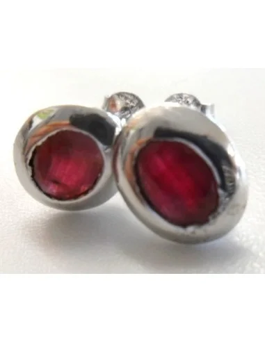 Rubis boucles pouce argent