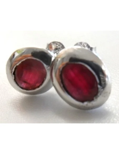 Rubis boucles pouce argent