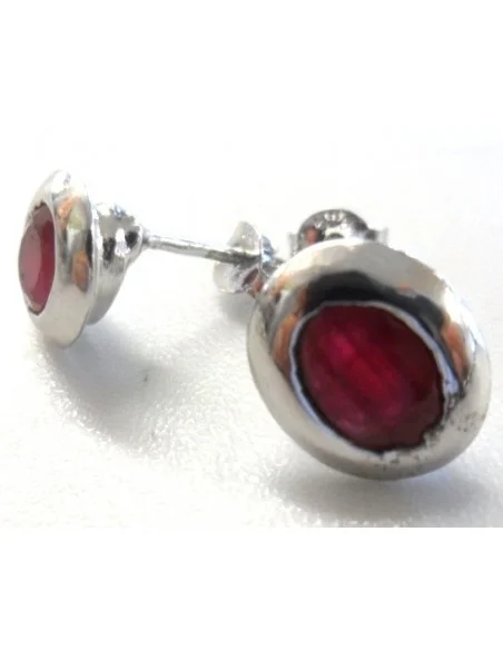 Rubis boucles pouce argent