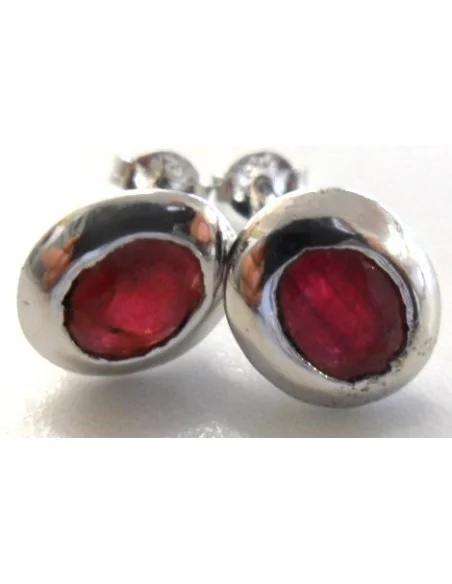 Rubis boucles pouce argent