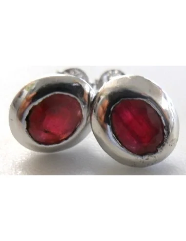 Rubis boucles pouce argent