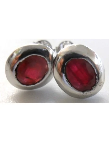 Rubis boucles pouce argent