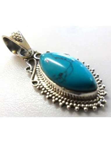 Pendentif turquoise argent
