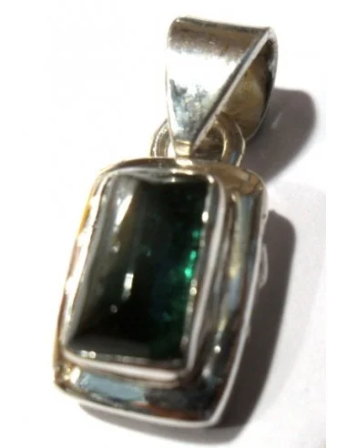Verdelite, Tourmaline verte pendentif argent