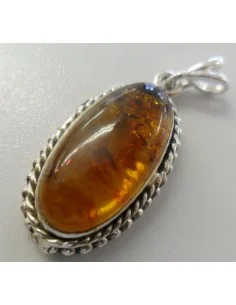 Ambre pendentif monte argent