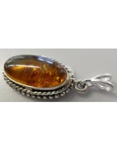 Ambre pendentif monte argent 2