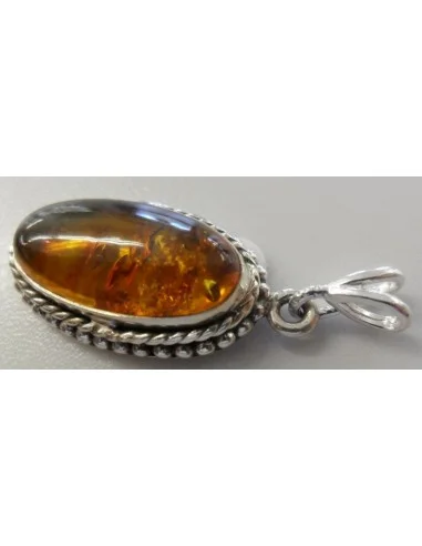 Ambre pendentif monte argent