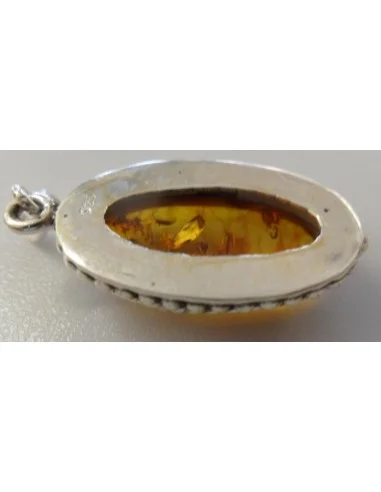 Ambre pendentif monte argent
