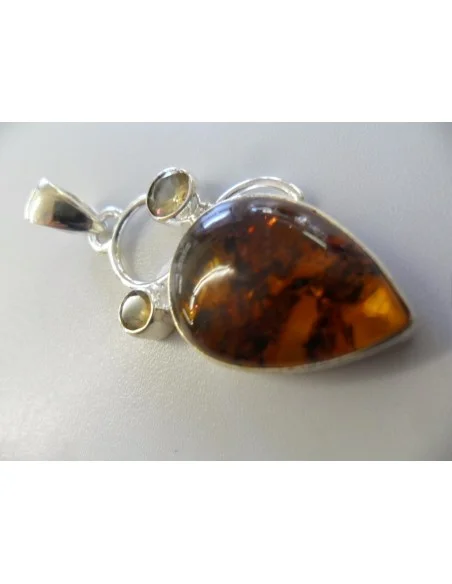 Ambre pendentif monte argent Ambre pendentif monte argent