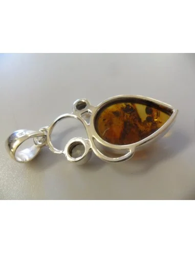 Ambre pendentif monte argent