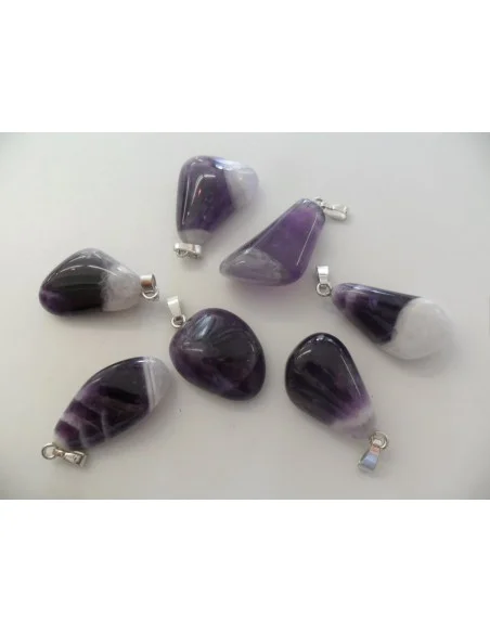 Améthyste en chevron pendentif argent Améthyste en chevron pendentif argent