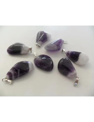 Améthyste en chevron pendentif argent