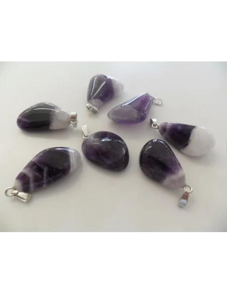 Améthyste en chevron pendentif argent Améthyste en chevron pendentif argent