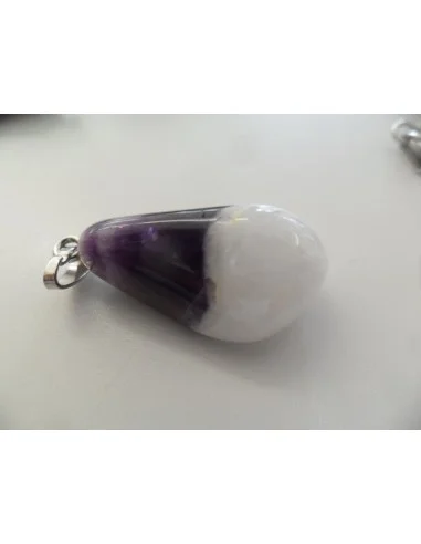 Améthyste en chevron pendentif argent
