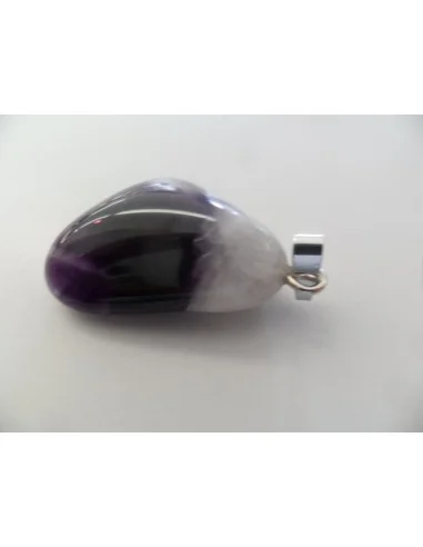 Améthyste en chevron pendentif argent