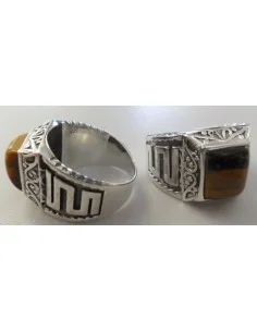 Bague chevalier oeil de tigre argent 2