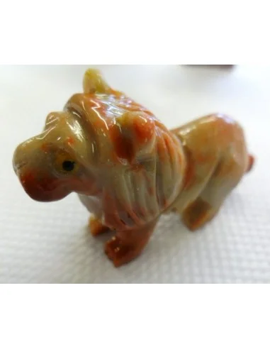Lion en pierre stéatite