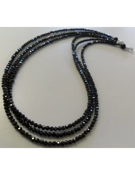 Collier Spinelle noire, trois colliers ensemble
