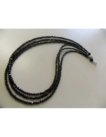 Collier Spinelle noire, trois colliers ensemble