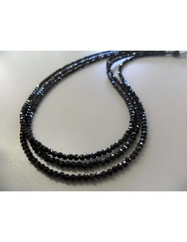 Collier Spinelle noire, trois colliers ensemble