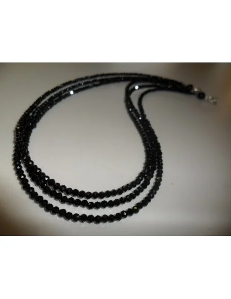 Collier Spinelle noire, trois colliers ensemble