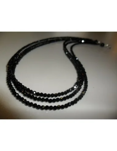 Collier Spinelle noire, trois colliers ensemble