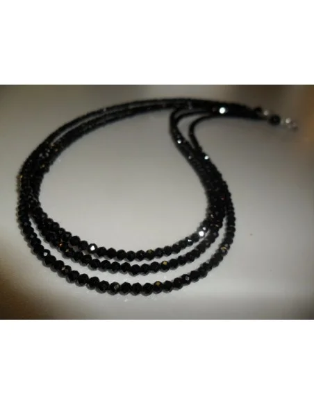 Collier Spinelle noire, trois colliers ensemble